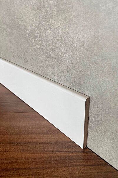 Emek Yapı Laminant Parke Düz Model Süpürgelik 8cm Lake Beyaz F501 25mt 10 Adet