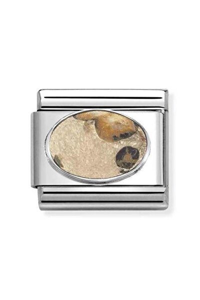 NOMİNATİON Composable Classic Dekoratif Link - Taşlar Oval - Leopar Jasp Mat -  925 Gümüş