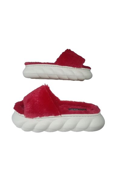 Akınal Bella Red Plush Ultra Light Women's Daily Slippers - Akb105-979