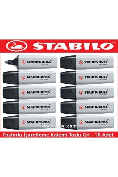 Stabilo Boss Fosforlu Işaretleme Kalemi Pastel Tozlu Gri 10'lu