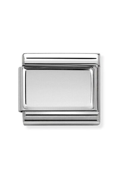 NOMİNATİON Composable Classic Dekoratif Link - Plakalar Oksitlenmiş - Plaka - (01 Plain) 925 Gümüş