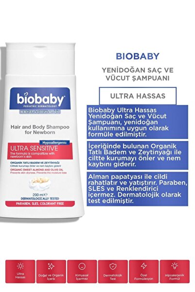 Biobaby Yenidoğan Saç Ve Vücut Şampuanı 200ml