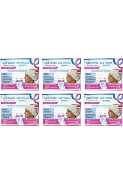 MED-COVER Med-cover Hasta Saç Bakım/temizleme/yıkama Bonesi (6 Adet/paket) Med-cover Hasta Saç Bakım