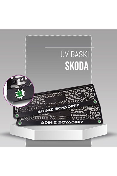 plakalıkhane Skoda Plakalık , 2 Adet Premium Uv Baskılı Kişiye Özel Plakalık