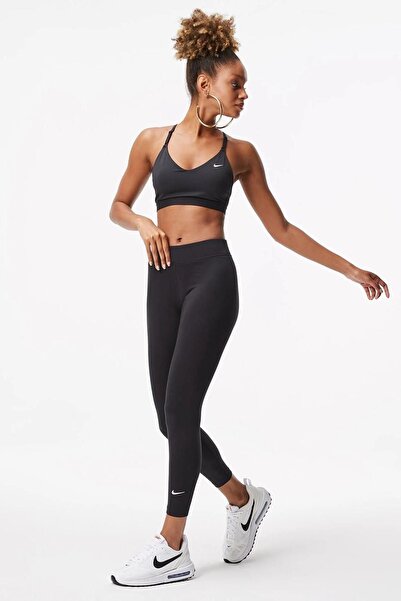 Nike Sportswear Essentials Mid Rise 7/8 Leggings Μαύρο βαμβακερό γυναικείο αθλητικό κολάν μαύρο
