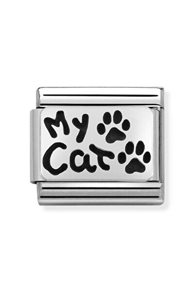 NOMİNATİON Composable Classic Plates Oxıdızed Steel And Silver 925 (36_my Cat)