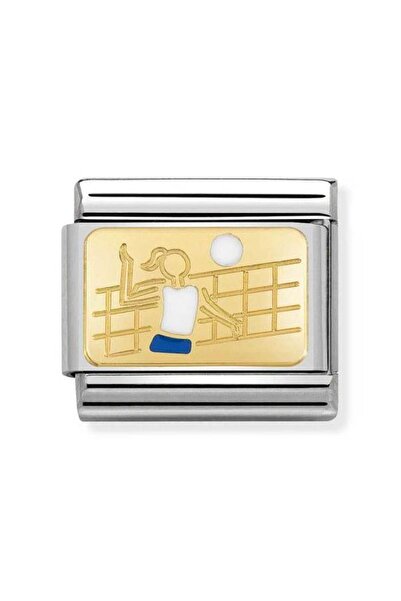 NOMİNATİON Composable Classic Dekoratif Link - Plakalar Spor - Voleybol - (11 Volleyball) 18K Altın