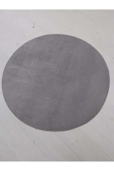 melian Gray Round Cut Joy Non-Slip Base Living Room Hallway Kitchen Rack