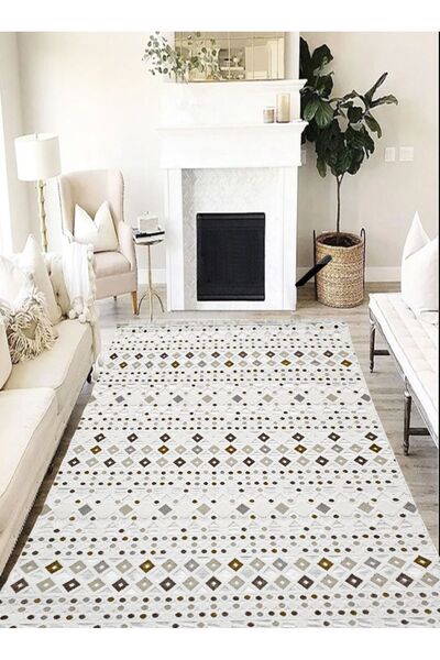 melian Puantiyeli Kahverengi-Beyaz Bukleli Kabartmalı Yumuşak Dokuma Çocuk Ot...