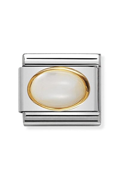 NOMİNATİON Composable Classic Dekoratif Link - Taşlar Oval - Beyaz Inci - 18k...