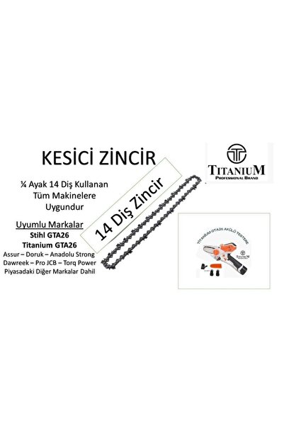 Genel Markalar Akülü El Budama Testeresi Zinciri 1/4 Ayak 14 Diş Zincir Gta26