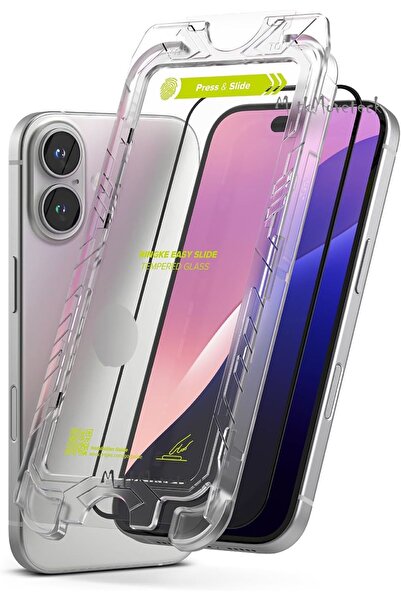 m.tk moveteck İphone 16 Plus Uyumlu Ekran Koruyucu Cam Uygulama Aparatlı Kit ...