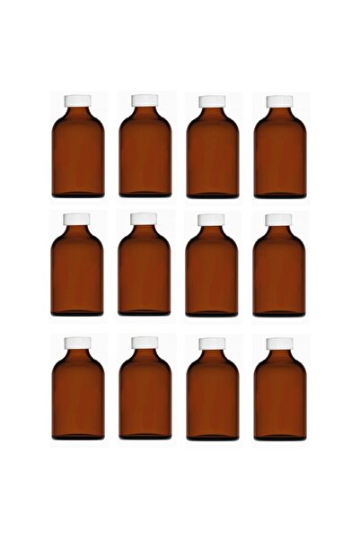 wellLine 10 Adet Amber Cam Kavanoz Oda Kokusu Şişesi Küçük Vazo Kapaklı 10x50ml