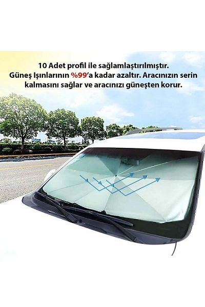 Universal Parasolar pentru geam din față pentru mașină Parasolar pliabil Umbrelă de soare Baldachin pentru parbriz față pentru toate vehiculele