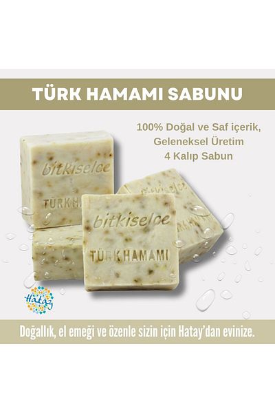 bitkiselce Turkish Bath Soap - 450 Gr, 4 Molds, Pure and Natural Ingredients