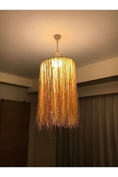 Ethnica Bohemian Tasseled Raffia Chandelier