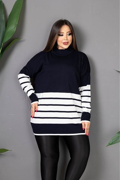 Online Ultra Comfortable Winter Striped Knitwear Tunic