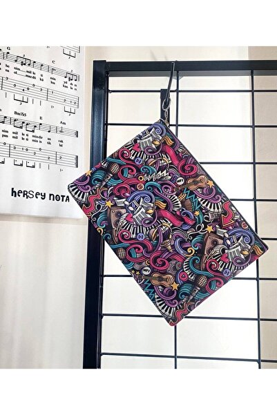 Herşey Nota Цветна чанта тип портфейл с мотив музикални ноти