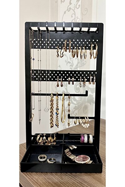 DEKOKAP 4 Bölmeli Takı Askısı Düzenleyici Makyaj Kutusu Takı Standı