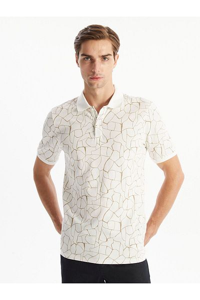 LC Waikiki Men's Polo Neck Patterned Pique T-Shirt - Short Sleeve