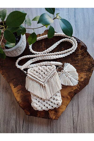 gunesshop Güneş Shop - Macrame Mobile Phone Bag / Side Bag / Shoulder Bag