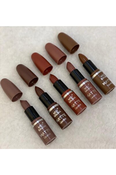 MissGalina Women's Claret Red Matte 6-Piece Lipstick Set