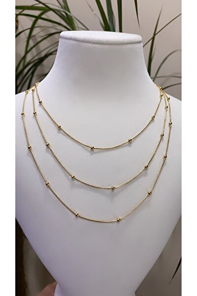 VNS Accessories Çelik Dorika Topçuk Çoklu Kolye