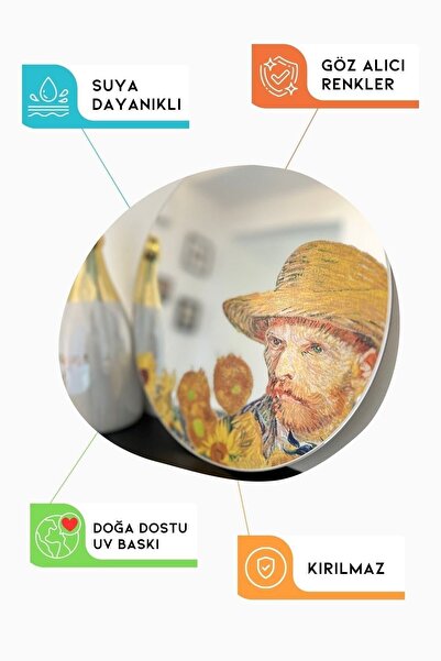 Postifull Yuvarlak Ayna - Mood Ayna, Pinterest Ayna, Pinterest Oda Dekoru, Dekoratif Yazılı Ayna, Renkli Ayna