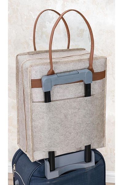 ALAS Felt Shoe Bag with Leather Handles, Travel Shoe Bag Suitcase Over Shoe Bag Ayakka