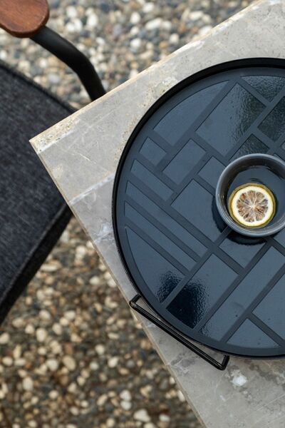 Rarart Concept Siyah Metal Sunum Tepsisi - Modern Servis Tepsisi - Daphne