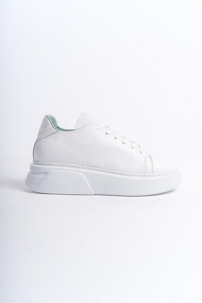 NOSEY SHOES Dante Model din piele naturală, albă, pantofi sport cu șireturi, cu talpă groasă