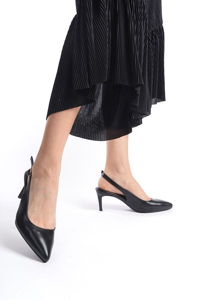 NOSEY SHOES MODEL HELEN PIELE VERITĂ CU VÂRĂ ASCUȚITĂ SPATE DESCHIS TOC SUBȚIRE PANTOF DE FEMEI