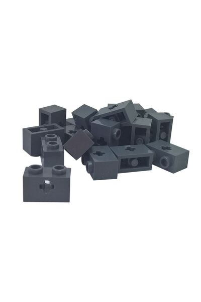 LEGO Accessory Moc Technic Brick 1 X 2 Axle Hole Brick Dark Grey 4 Pcs to Send