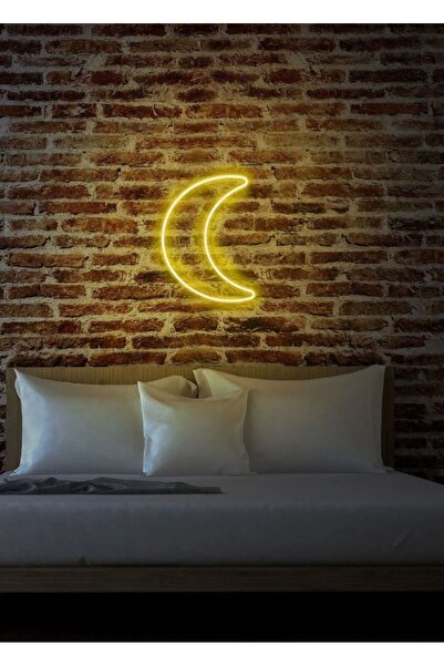 TekSimgeReklam Neon Led Ay Hilal Dekoratif Gece Lambası