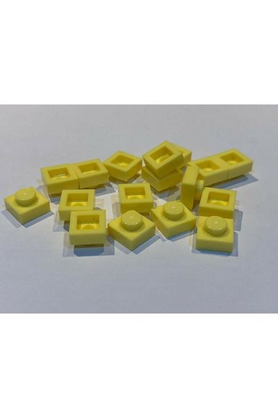 LEGO Moc Custom - 1X1 Flat Brick Light Yellow 4 Pieces Accessory Creator Plate