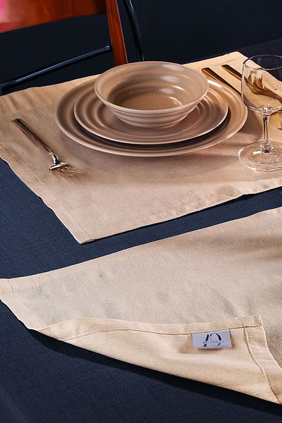 CASPARA 6 Σετ Λευκά Βαμβακερά Σερβίτσιο - 35x45cm, 6 Μονάδες