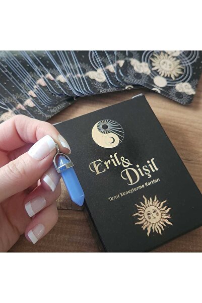 fırsatlar diyarı Eril Dişil Tarot Konuşturma Kartları Siyah & Fosfor Doğal Ta...