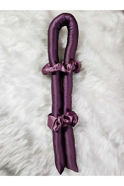 elvin aksesuar Purple Color Heatless Hair Styling Hair Sorelis Sausage Satin Buckle Set