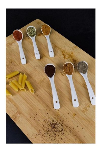 BuNeBox 6 Lux Porcelain Nescafe Spoons - Set of Tea, Sugar and Sweet Spices