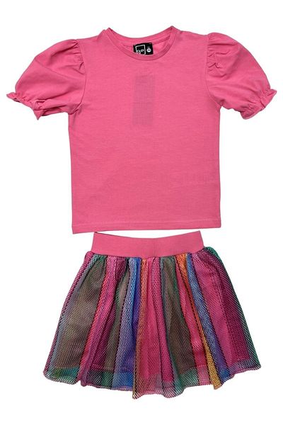 Cloise Set fustă fucsia pentru fetiță cu pantaloni scurți