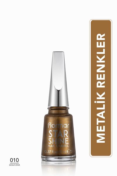 Flormar Metalik Parlak Oje - Star Shine Nail Enamel - 010 Gold Dıva-868253600...