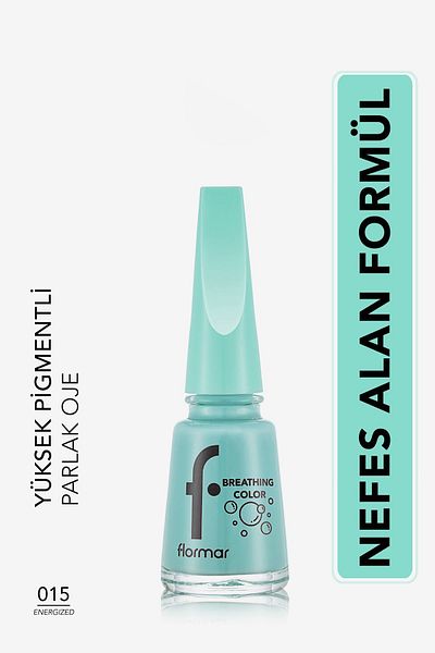 Flormar Shiny Breathable Nail Polish - Breathing Color Nail Enamel -015 Energized