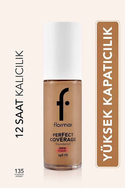 Flormar Waterproof Intense Concealer Perfect Coverage Foundation -135 Hazel - 8682536070638