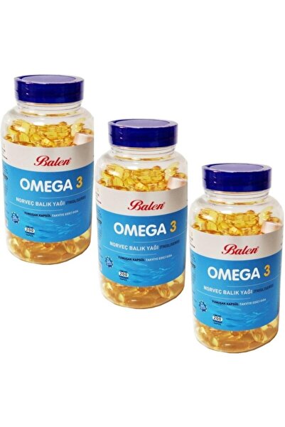 Balen Omega 3 Norveç Balık Yağı(trigliserid)yum.kap.1380mg*200*3 Adet