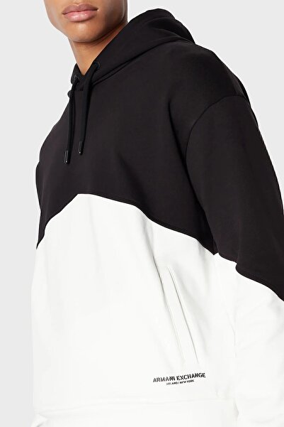 Armani Exchange Ανδρικό φούτερ με κουκούλα Color Block 100% βαμβάκι κανονική εφαρμογή 6RZMLB ZJ4XZ 22CG