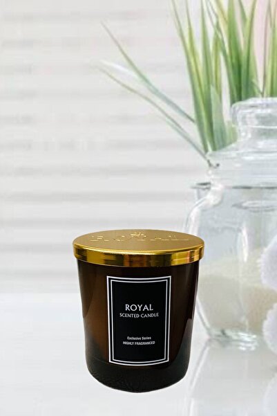 ROYAL MUM Royal Lux Kahve Aromalı Bardak Mum - Lüks Gold Kapak- 165 gr