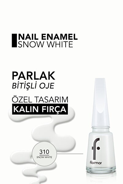 Flormar Klasik Parlak Bitişli Yüksek Pigmentli Oje - Nail Enamel- 310 Snow Whıte New- 8682536035859