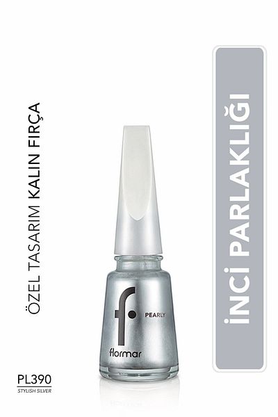 Flormar Flormar Pearly Nail Enamel PL390 Stylish Silver