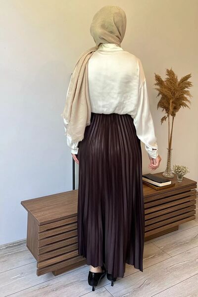 julude Fusta Hijab plisata - Maro, Talie elastica