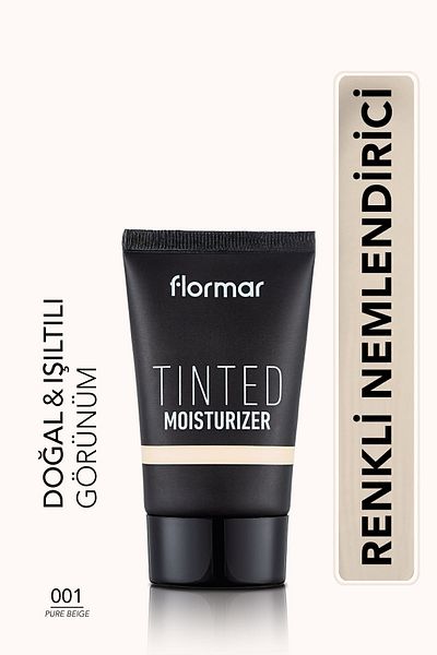 Flormar 001 Pure Beige Tinted Moisturizer - Tinted Moisturizer (Cool Bottom Tone) - 8682536041355